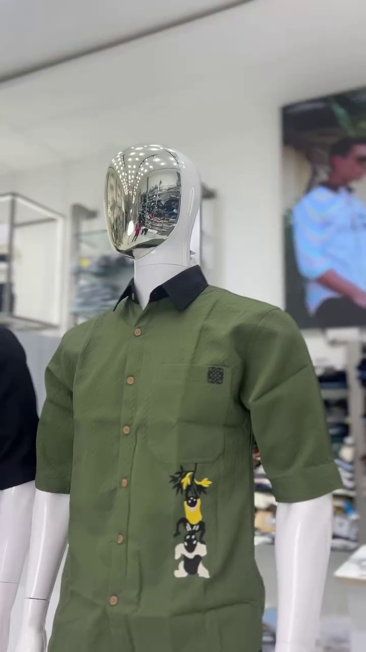 Men Olive Green Casual Shirt