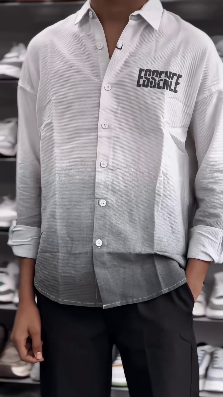 Men's Summer Shirt, Long Sleeve, Gradient Shirt, Breathable, Sweat Absorbent, Quick Drying, Fashion, Button-up, Casual, Soft, Cool, Stylish, Simple, Large Size, Spring