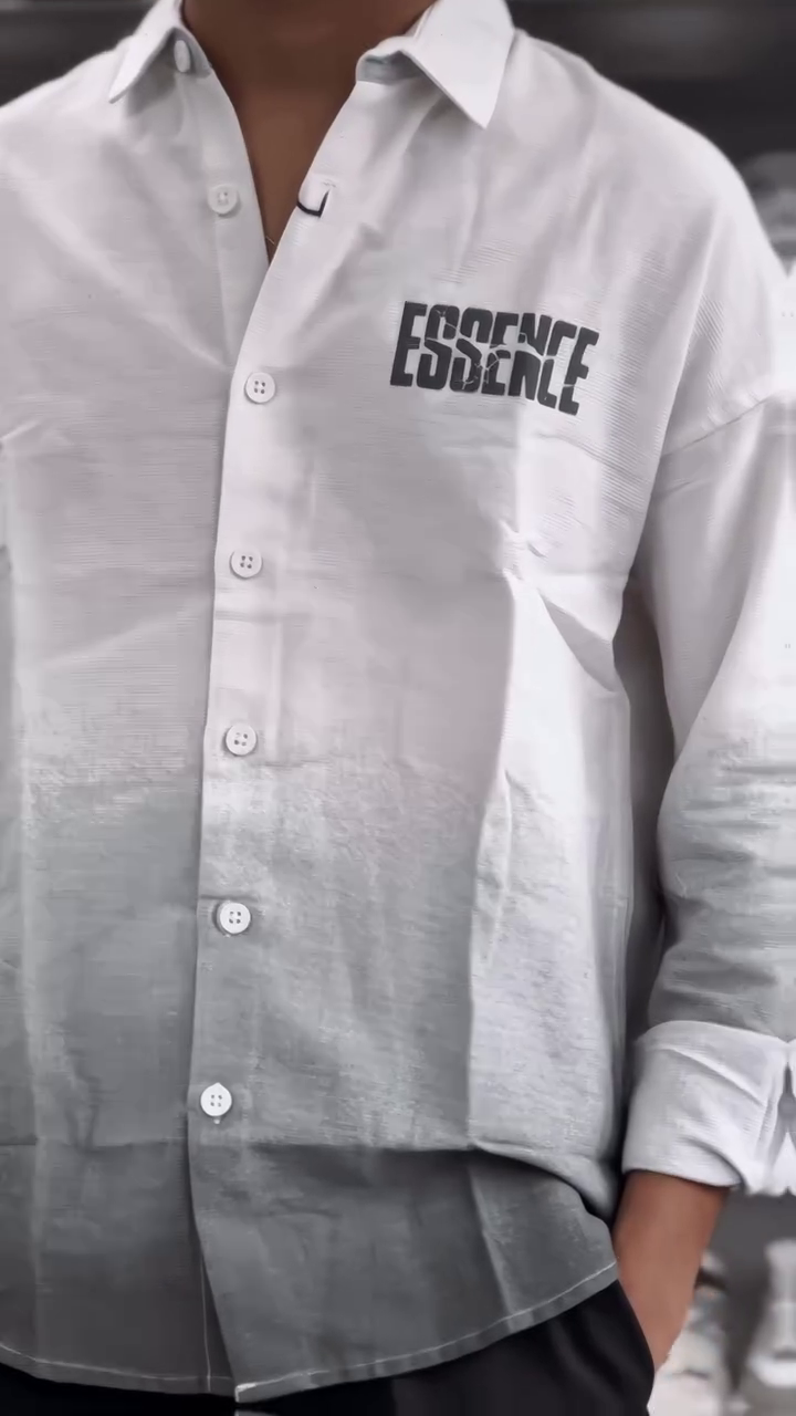 Men's Summer Shirt, Long Sleeve, Gradient Shirt, Breathable, Sweat Absorbent, Quick Drying, Fashion, Button-up, Casual, Soft, Cool, Stylish, Simple, Large Size, Spring
