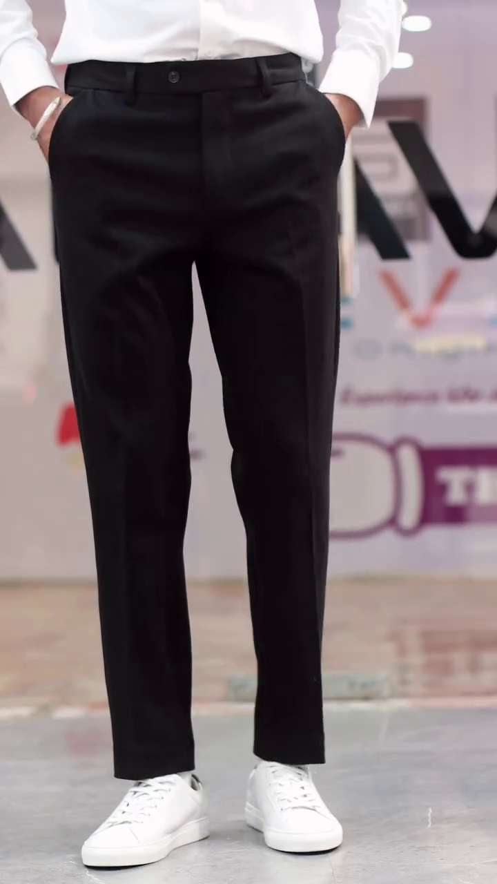 Men Slim Fit Everyday Smart Wear Comfort Stretch Formal Trouser