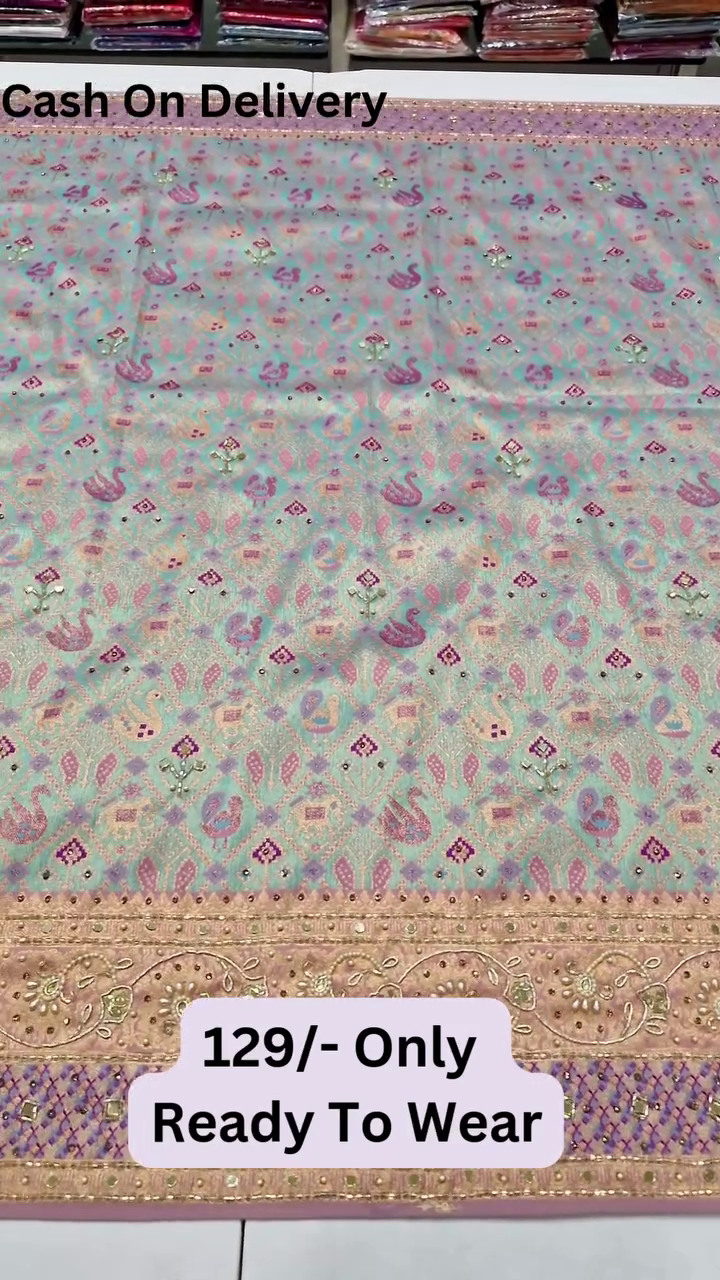 Classic Pretty Traditional Thread Embroidery With Top Notch Sequin Work On Georgette Fabric
