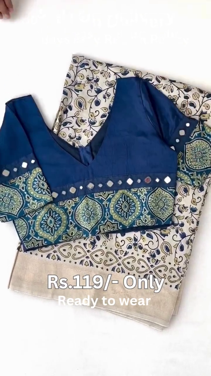 Women's Beautiful Georgette Mono Bengalori Silk Bandhani Heavy Work Border With Two Side Work Blouse