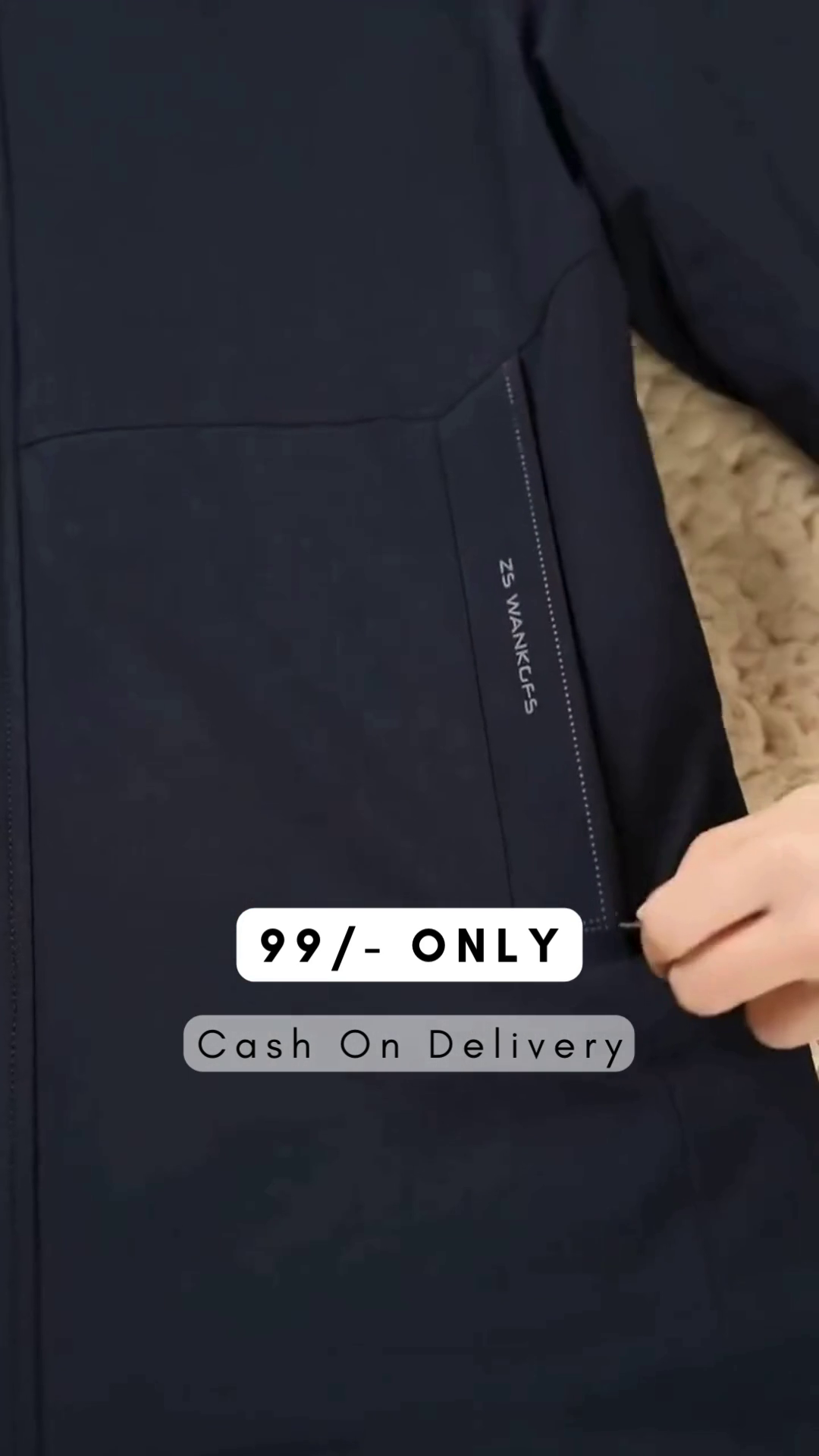 Men Navy Blue Active Solid Detachable hooded Padded Jacket - Image 4