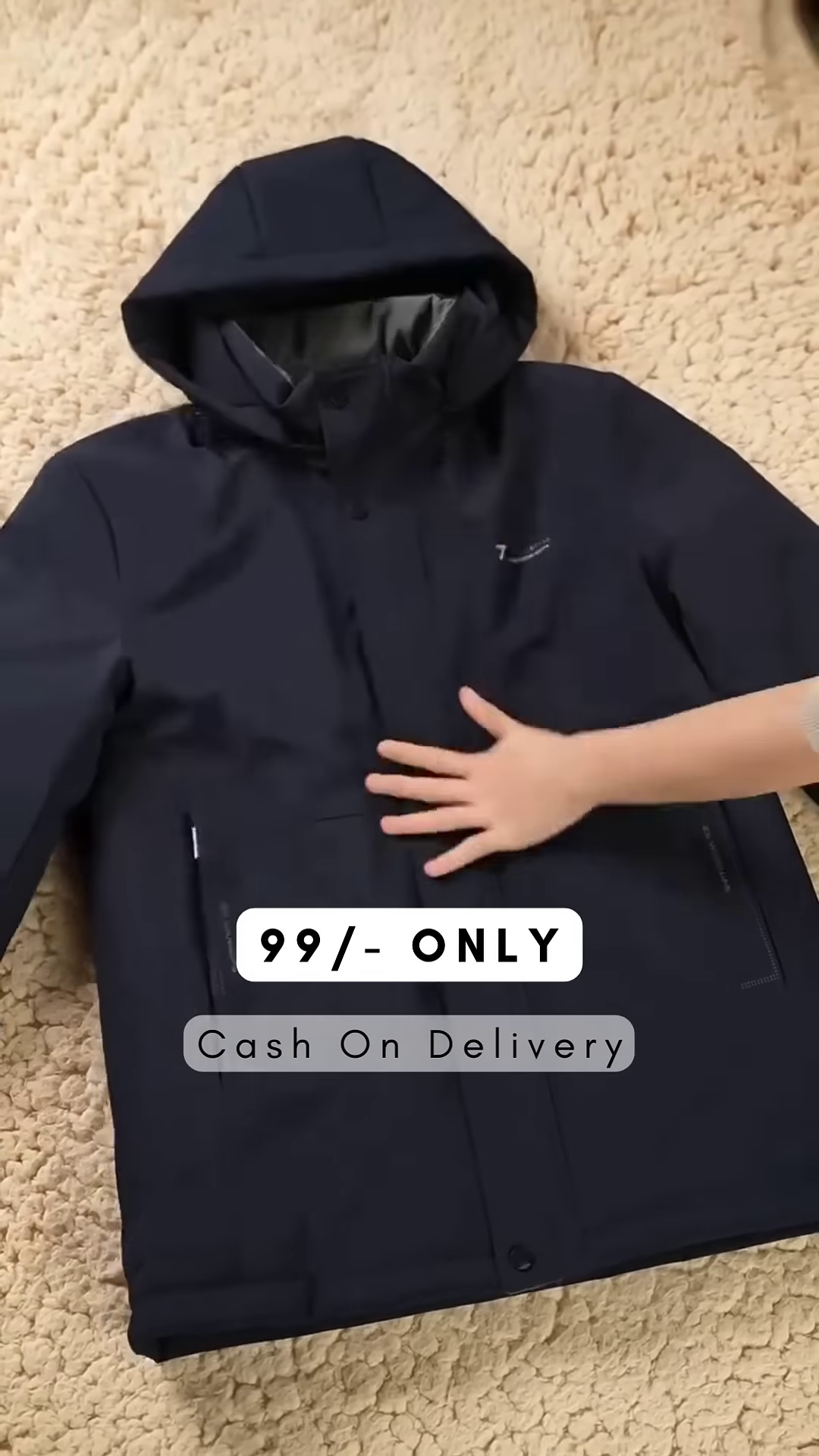 Men Active Solid Detachable hooded Padded Jacket - Image 2