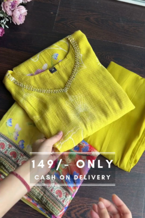 Rangoli Womens Kurta with Pant and Dupatta Set / Kurta Suit Set