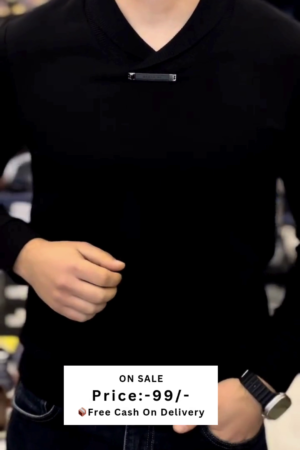 Men Cotton V-Neck Sweater