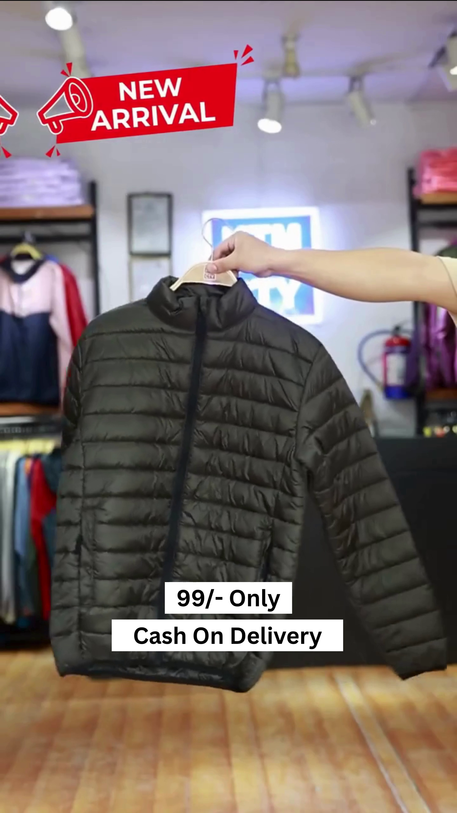 Men Solid Mock Collar Puffer Jacket - Image 6