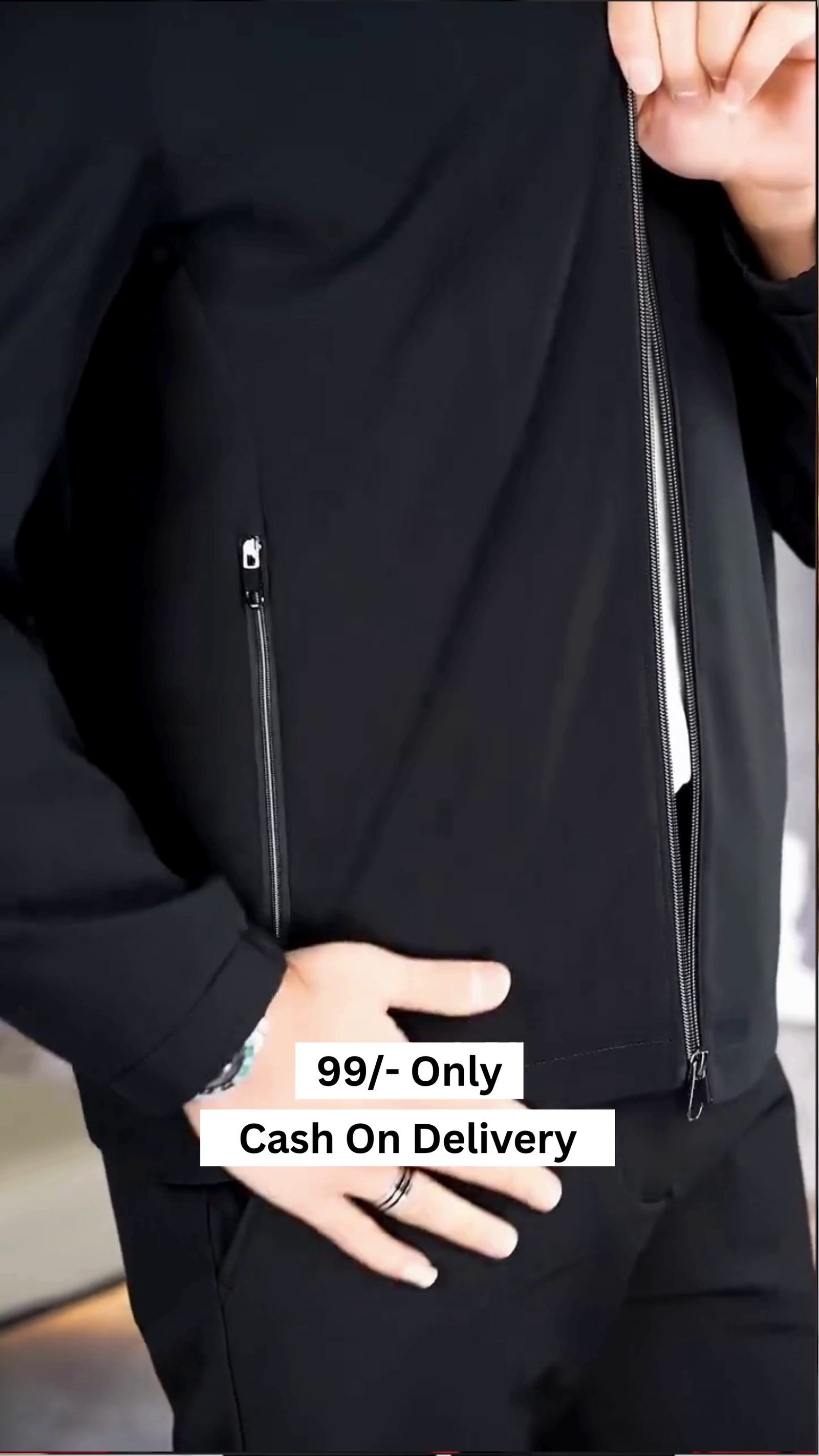 Men’s Standing Collar Zipper Casual Jacket, Men Lightweight Business Windbreaker, Stylish Work Coat - Image 5