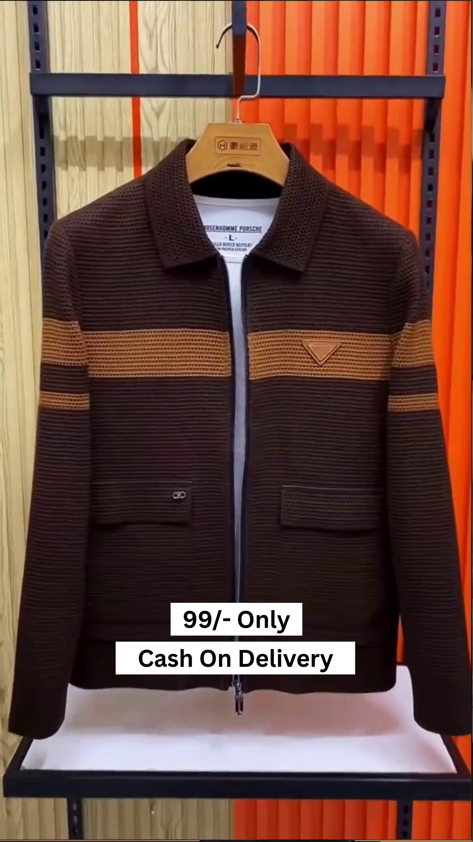 Men's Casual Patterned Sweater Jacket - Image 4