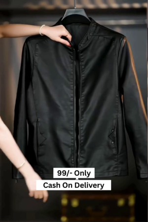 Leather Retail Men's Solid Regular Jacket