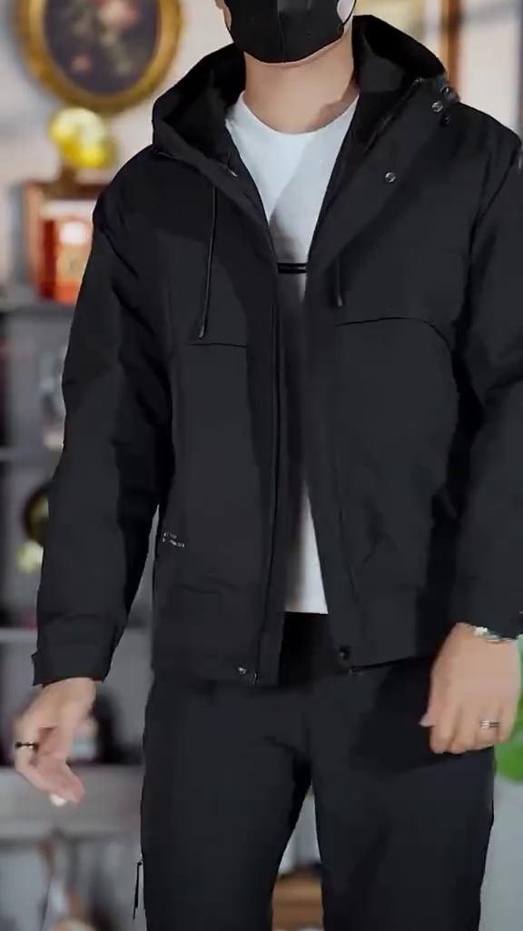 Men's Lightweight Waterproof Hooded Commuter Jacket (Black)