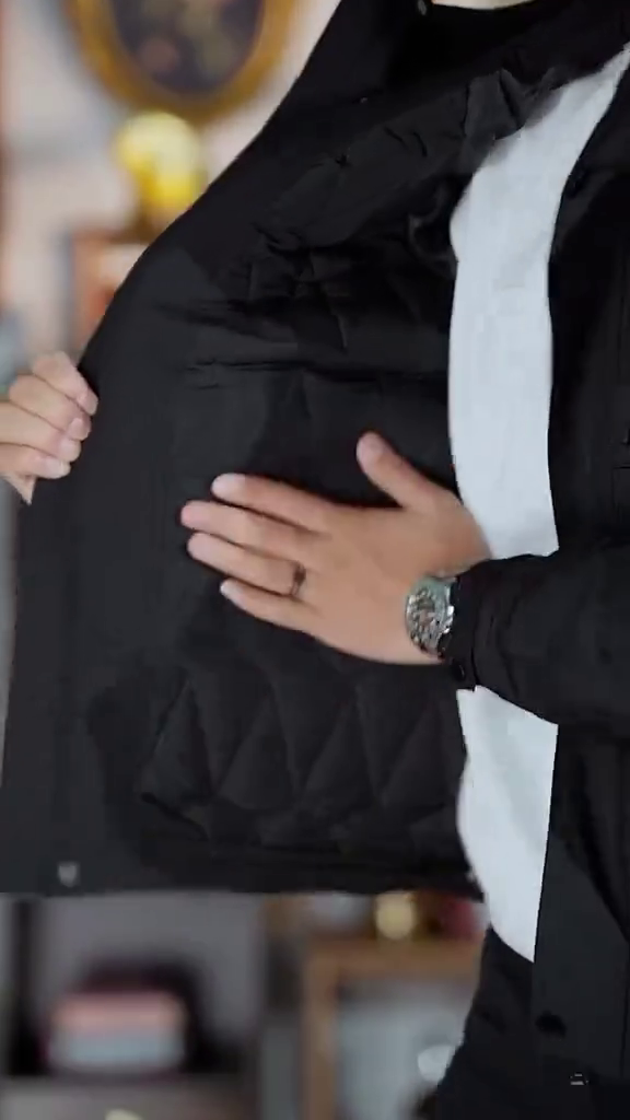 Men's Lightweight Waterproof Hooded Commuter Jacket (Black) - Image 4