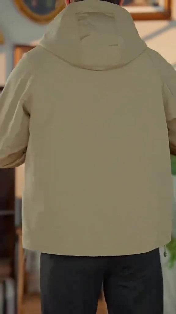 Men's Lightweight Utility Hooded Jacket (Olive/Khaki) - Image 4