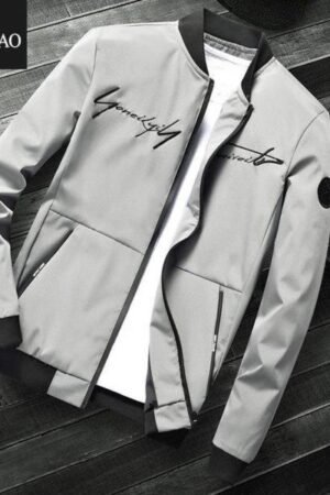 Spring New Men’s Bomber Zipper Jacket Male