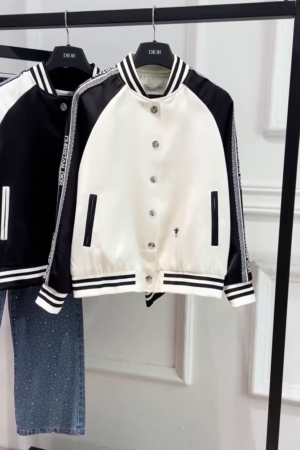 Leather Varsity Jacket in Black & White | Bold, Timeless, Premium