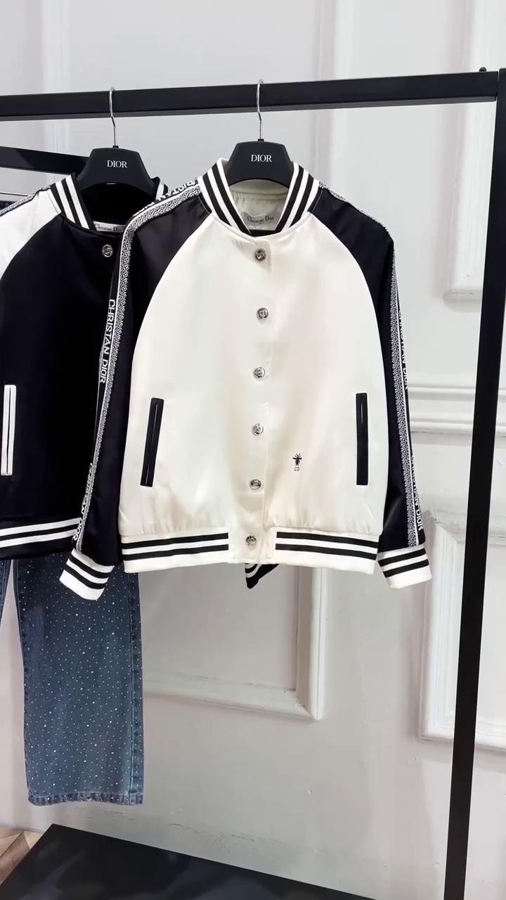 Leather Varsity Jacket in Black & White | Bold, Timeless, Premium