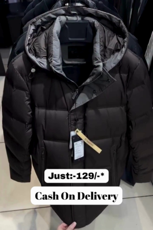 Winter Coat Warm Puffer Jacket Thicken Cotton Coat with Removable Hood, Black, Small