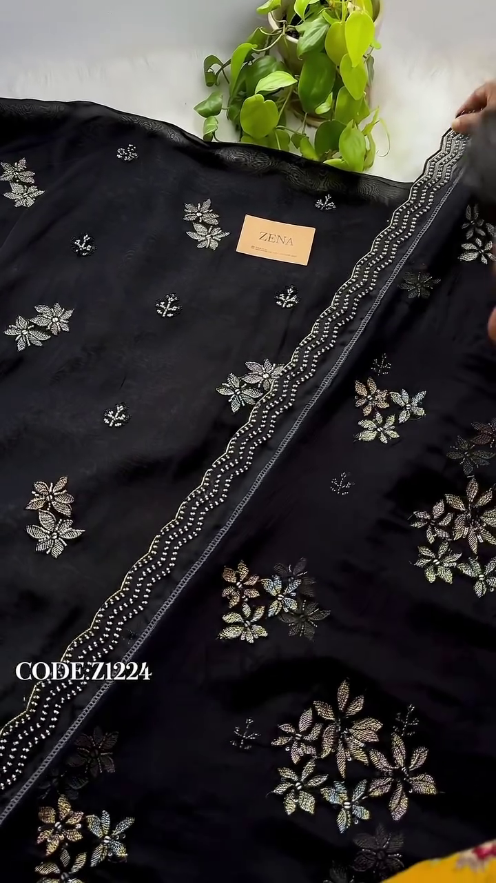 Unstitched Pure Organza Party Wear Suit ✨ - Image 7