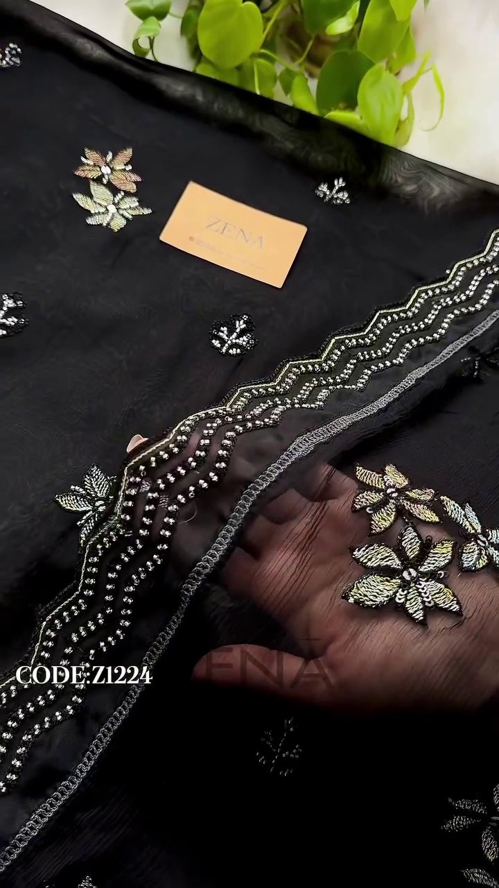 Unstitched Pure Organza Party Wear Suit ✨ - Image 4