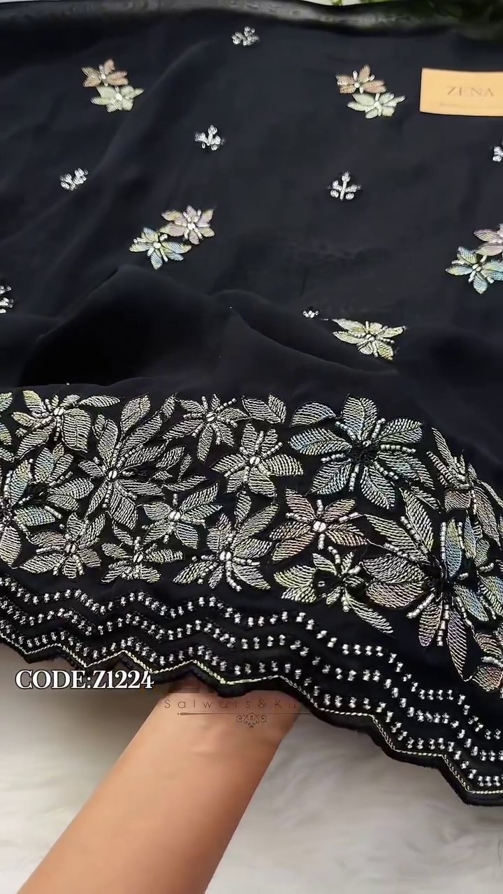 Unstitched Pure Organza Party Wear Suit ✨ - Image 3