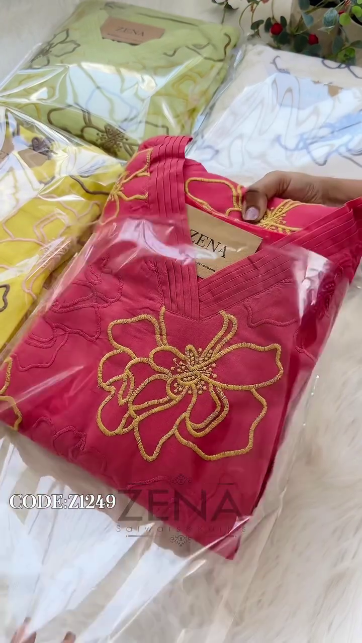 Pure Mul Cotton Embroidered Kurti Set - Image 2