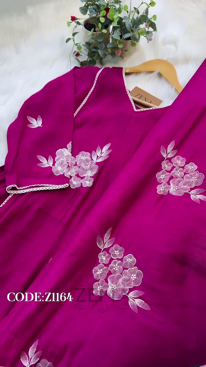 Party Wear Handwork A-Line Set – Top, Bottom & Dupatta - Image 7