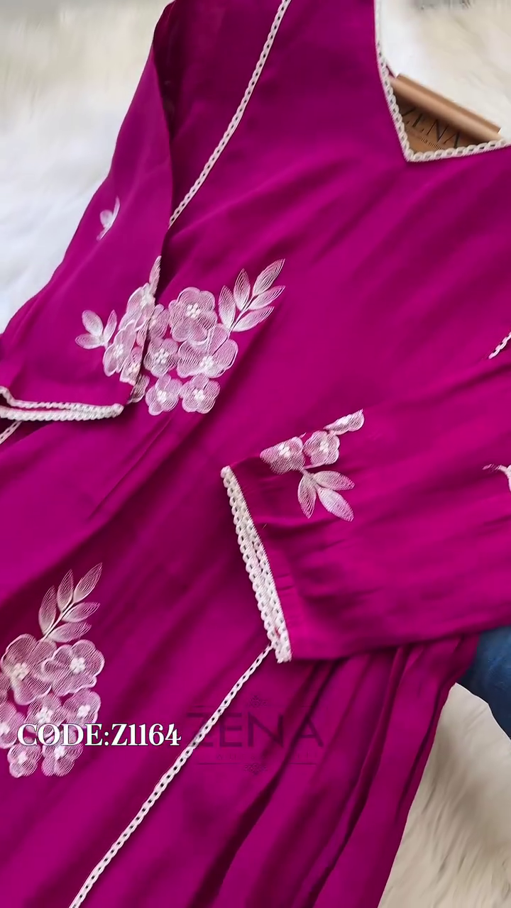 Party Wear Handwork A-Line Set – Top, Bottom & Dupatta - Image 3