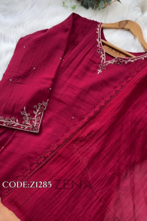 Ready-to-Wear Hand-Embroidered A-Line Kurti Set