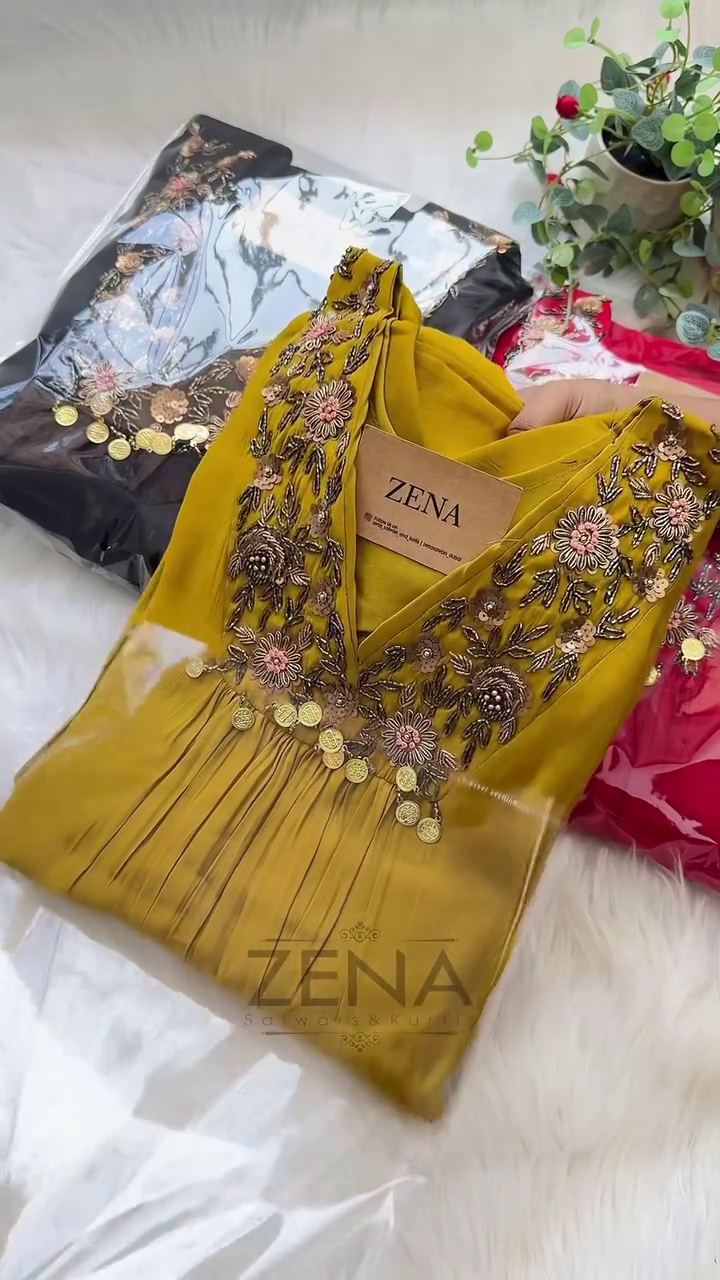 Mul Chanderi Hand Detailed Anarkali Set – Regal Elegance in Every Drape - Image 12