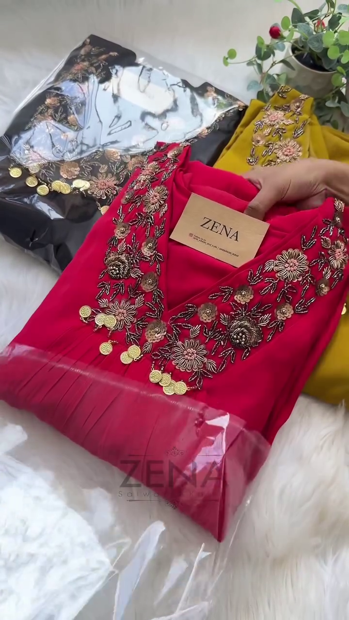 Mul Chanderi Hand Detailed Anarkali Set – Regal Elegance in Every Drape - Image 11