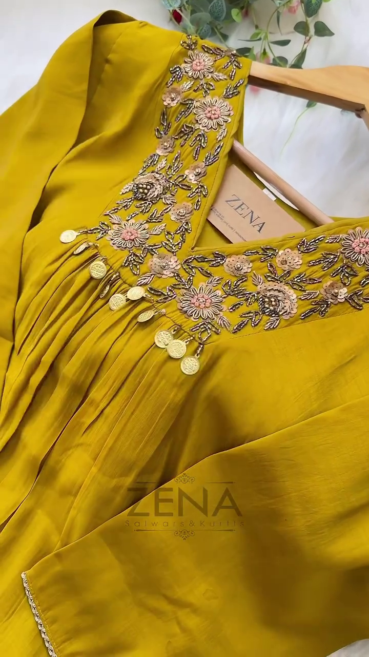 Mul Chanderi Hand Detailed Anarkali Set – Regal Elegance in Every Drape - Image 8