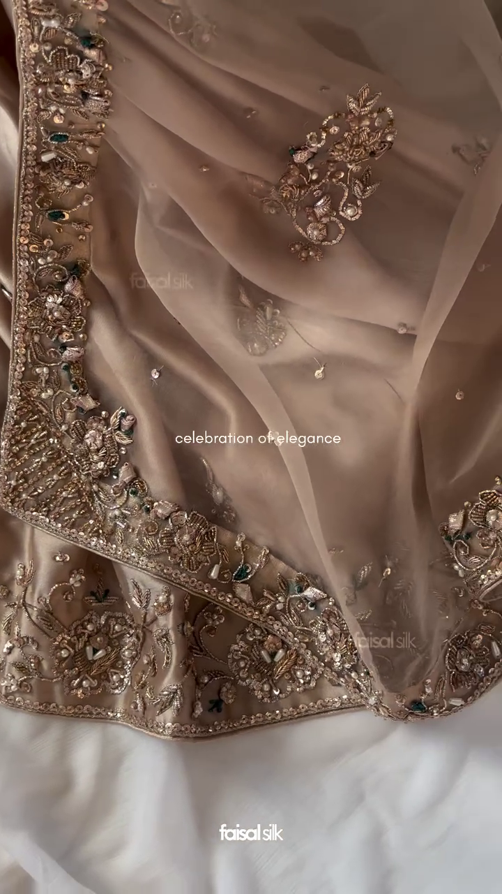 ✨ Majestic Gold Regal Hand-Embroidered Lehenga Set – A Timeless Heirloom of Royal Grandeur ✨ - Image 6