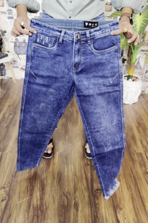 Men Plus Size Slim Tapered Fit Light Fade Acid Wash Stretchable Jeans