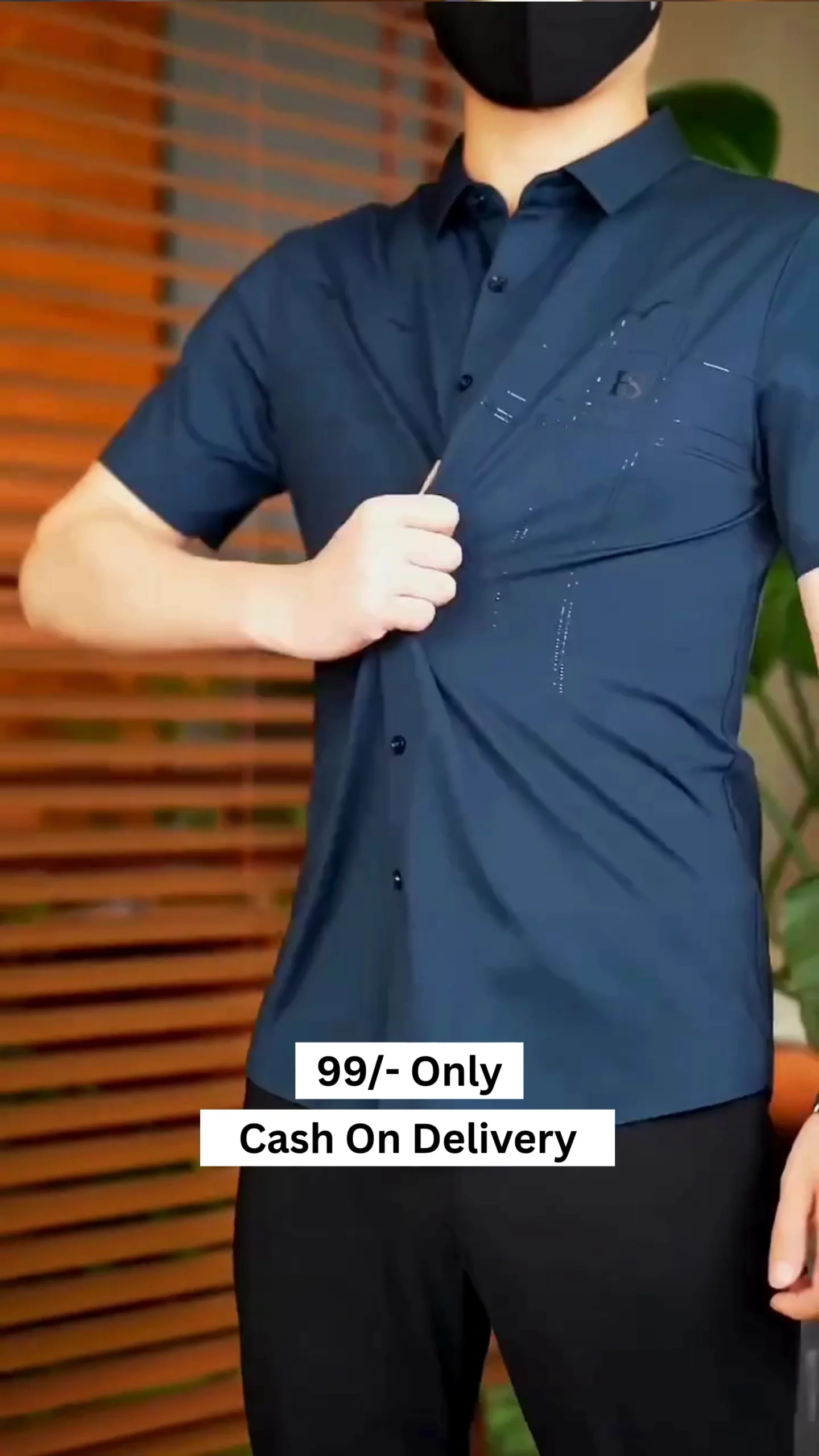 Men Blue Regular Fit Solid Half Sleeves Formal Shirt